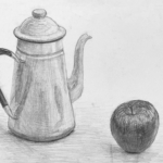 無料体験授業・ポットとりんごのデッサン